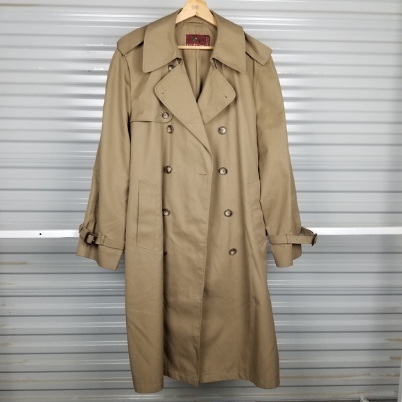 Nordstrom trench coat mens size 42 large unisex camel - Picture 6 of 10